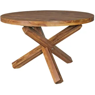 Mid.you Esstisch , Sheeshamfarben , Holz , Sheesham , massiv , rund , Stativgestell , 120x75x120 cm , Holzmöbel, Holztische, Esstische Holz, Massivholztische