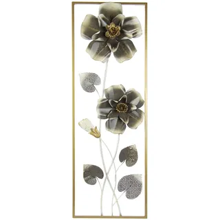 Flair Flower Wanddeko Metall Wandskulptur Blumen Blätter Metallbild Wandbild Wandschmuck Blume Bild 3D Skulptur Deko Terrassendeko Wandrelief Abstrakt Extravagant Geschenk Designer Wandobjekt Blüten