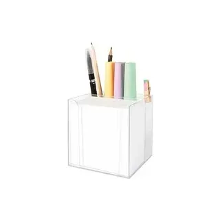 folia Zettelbox mit Stiftehalter transparent inkl. 700 Notizzettel weiß, 1 St.
