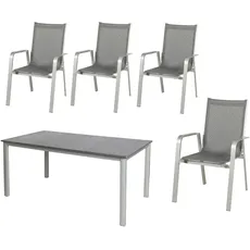 Bild Urban Garten-Essgruppe 5-tlg. Tisch Acaplan Loft 160 x 90 cm platin/schiefer grau