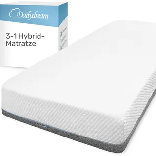 Hybrid-Matratze 3in1 mit Taschenfederkern, Kaltschaum und Memory Schaum - 90x200x26cm