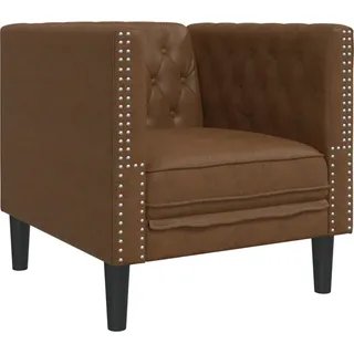 vidaXL Chesterfield-Sessel Braun Kunstleder in Wildleder-Optik - Braun