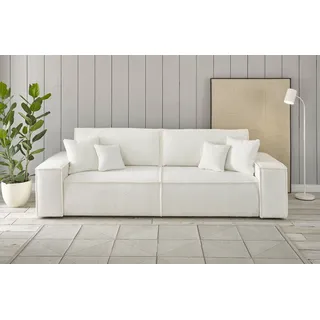 OTTO home Schlafcouch Cord 3-Sitzer Weiß