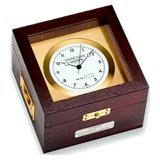 Wempe - CW800015 - Quarz-Chronometer - 185mm - Messing und Mahagoni - arabische Ziffern - SCHIFFSUHREN PRO - Weiß