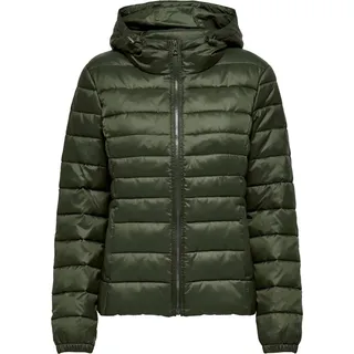 Only Damen Steppjacke ONLTAHOE HOOD JACKET OTW NOOS«, mit Kapuze & Dunkelgrün - S