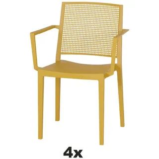 Siena Garden Stapelstuhl , Gelb , Kunststoff , 46x80x56 cm , stapelbar, gastro- und objekttauglich, wetterbeständig, UV-beständig , Gartenmöbel, Balkonmöbel, Balkonstühle