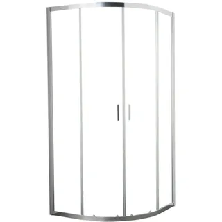 WELLTIME New Summer Runddusche mit Schiebetür 100 x 190 cm silber Milchglas