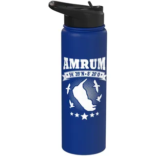 Amrum Koordinaten Souvenir Nordseeküste Inselurlaub Amrum Stainless Steel Insulated Water Bottle