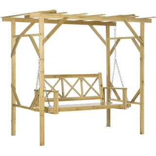 Outsunny Hollywoodschaukel Natur 2-Sitzer