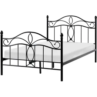 Beliani Bett mit Lattenrost 120/200 cm Schwarz Metall , 120x200 cm , Schlafzimmer, Betten, Metallbetten