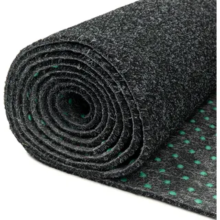 Tapiso Rasenteppich GARDEN Anthrazit Balkon Terrasse 400 x 700 - Schwarz