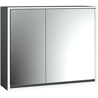 emco loft Lichtspiegelschrank, 800mm, 2 Türen, Aufputzmodell, schwarz/spiegel, 979813308, Ausführung: breite Tür rechts