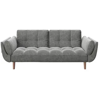 Playboy Schlafsofa Samt 2-Sitzer Grau