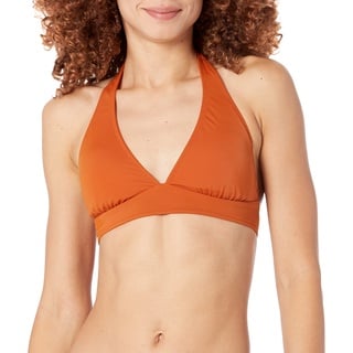 Amazon Essentials Damen Bikini-Badeanzug-Oberteil mit Leichter Unterstützung und gebundenem Neckholder (in Übergröße erhältlich), Terrakotta, 46