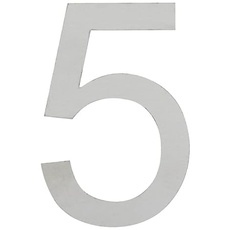 ARREGUI SEC11-T1 Edelstahl Hausnummer | Moderne Briefkasten Hausnummer aus Edelstahl | 8 cm Hohe Hausnummer für Außen Wasserdicht | Wetterfeste Hausnummern | Gebäudenummer | Türnummer | Nummer 5