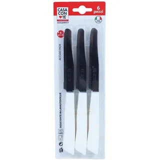 Pratesi Confezione 6 COLTELLI TAV.cm.11 Bianco Linea I Classici, 18/8 Stainless Steel, Multicolour, One Size