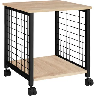 tectake Beistelltisch Gary, 40 x 40 x 48 cm, Industrial Holz hell, Eiche Sonoma , Naturfarben , Holzwerkstoff , Beton Optik , 40x48x40 cm , Wohnzimmer, Wohnzimmertische, Beistelltische