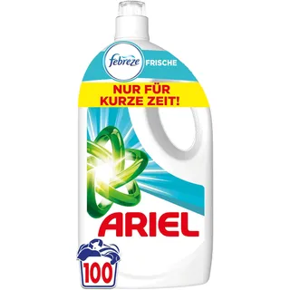 Ariel Flüssigwaschmittel, 100 Waschladungen Universal+ Waschmittel, Mit der Frische von Febreze, Kraftvolle Fleckenentfernung schon ab der 1. Wäsche