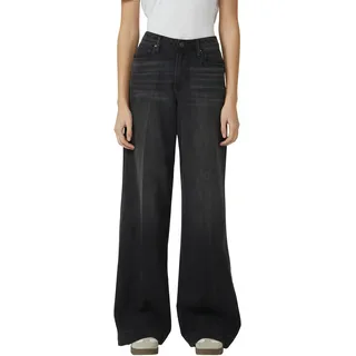 Weite Jeans S.OLIVER, Damen, Gr. 38, Länge 32, anthrazit, Denim/Jeans, Obermaterial: 73% Lyocell, 27% Baumwolle, unifarben, weit lang, Jeans Weite Jeans, im Five-Pocket Style