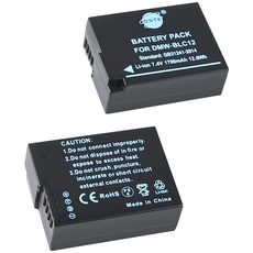 DSTE 2pcs DMW-BLC12 DMW-BLC12PP (1700mAh/7.4V) Batterie Ladegerät Compatible für Panasonic Lumix DMC-G7,DMC-GH2,DMC-FZ330,DMC-FZ200,DMC-FZ200GK,DMC-FZ1000