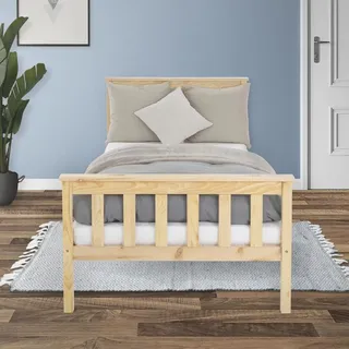 ML-Design Holzbett 90 x 200 cm Natur Braun