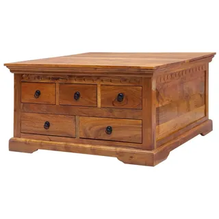 MASSIVMOEBEL24.DE Couchtisch Akazie 90x90x50 honig lackiert OXFORD #0320 - Hellbraun