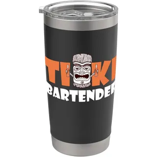 Tiki Barkeeper Tropical Drinks Tiki Bar Island Hawaii Doppelwandiger Edelstahl-Thermobecher