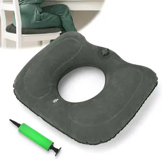 ZeBetter-HSC Sitzkissen Orthopädisch, Hämorrhoiden Sitzkissen mit Pumpe, Grau Aufblasbares Orthopädisches Rundkissen zur Schmerzlinderung bei Hämorrhoiden, Steißbein, Zysten, Schwangerschaft