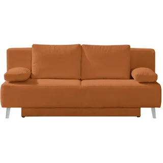 Novel Schlafsofa , Orange , Textil , Uni , Füllung: Polyurethan (Pur) , 193x85x88 cm , Fußauswahl, Stoffauswahl, Rücken echt , Wohnzimmer, Sofas & Couches, Schlafsofas, Sonstige Schlafsofas