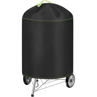 VDISRR Kugelgrill Abdeckung, 420D Oxford Wetterfest Kugelgrill Abdeckhaube für Weber Kugelgrill 57 cm, Holzkohlegrill Grillhaube Ø77 x 90 cm, Wasserdicht, Reißfest, UV Grill Abdeckung