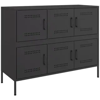 vidaXL Sideboard Schwarz 100,5x39x79 cm Stahl