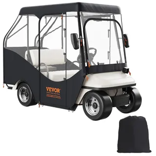 Vevor Golfwagen-Regenabdeckung 4-Personen-Golfwagenabdeckung 152 x 110 cm, 420D-Polyester wasserdicht, tragbar, fahrbar, Aufbewahrungsabdeckung für Golfwagen mit 2+2 Passagieren