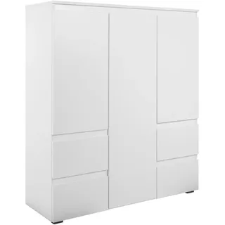 Mid.you Highboard , Weiß , Holzwerkstoff , 5 Fächer , 4 Schublade(n) Schubladen , 116x131x40 cm , Kleinmöbel, Kommoden, Highboards