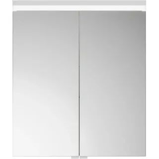 burgbad Lin20 Spiegelschrank LED-Beleuchtung, 2 Türen, 600x700x170mm, SPQK060F5351, Farbe: Weiß Matt mit Laserkante