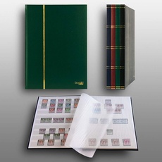 Prophila Collection 16 weiße Seiten A4 Briefmarken-Einsteckbuch grün