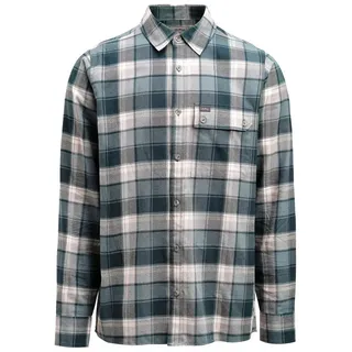 Lundhags Herren Järpen Plaid Flanellhemd Dark Sky blue M