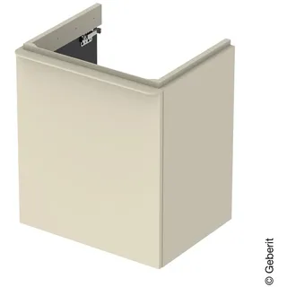 Geberit Smyle Square Waschtischunterschrank, 500366, 536x617x433mm, mit eine Tür, linksöffnend, 500.366.JL.1, Grau, Sand, 1 Tür(en), 536 mm, 433 mm, 617 mm - Grau