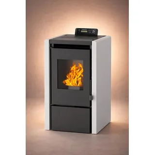 NEMAXX® PC5 Pelletofen Kaminofen 5,3kW A+ bis120m3 Chrono ECO WiFi Ready Display Fernbedienung Unterdruck Überhitzungsschutz Autoabschaltung Grau - Grau