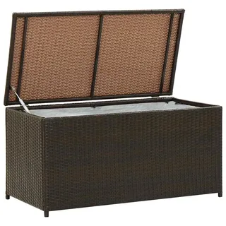 vidaXL Gartenbox Auflagenbox Kissenbox Kiste Gartentruhe Truhe Box Aufbewahrungsbox Auflagenkiste Garten Poly Rattan 100x50x50cm Braun