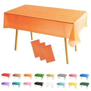 3 Stück Tischdecke Rechteckig Orange Halloween Party Tischdecke,137*274cm Tischdecke Papierrolle Mehrweg Tischdecke aus Kunststoff,Wasserdichte Ölbeständig Tischdecken für Party,Picknick,Geburtstags
