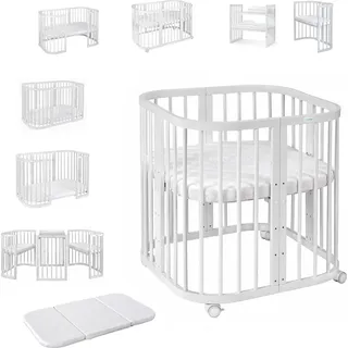 Waldin Babybett 7in1 Weiß 77 x 0 cm
