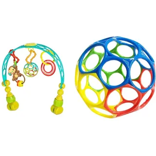 Oball Bright Starts, Bright Starts, Classic, Flexibler und leicht zu handhabender Ball, sensorisches Aktivitätsspielzeug für Kinder Aller Altersstufen, Mehrfarbig