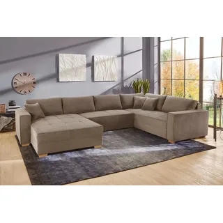 Jockenhöfer Wohnlandschaft U-Form Mikrofaser 3-Sitzer Grau
