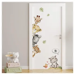 DEKO KINDERZIMMER Wandtattoo Türaufkleber Wandsticker Waldtiere Kinderzimmer Babyzimmer Tür-Sticker Wandaufkleber DK1004-8