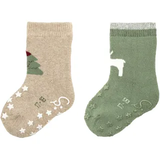 Sterntaler ABS Krabbelsocken Doppelpack Weihnachtenen