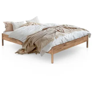 byoak Massivholzbett Agnes 160x200 Ohne Holzkopfteil Wildeiche , Holz , Echtholz,Eiche , 160x200 cm , Schlafzimmer, Betten