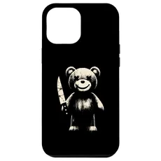 Hülle für iPhone 15 Plus Teddybär hält ein Messer - gruseliges Halloween-Kostüm