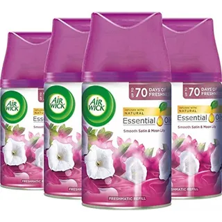 Air Wick Air Wick Lufterfrischer Freshmatic Auto Spray Nachfüllpackung Glatt Satin und Moon Lily, 4 Stück