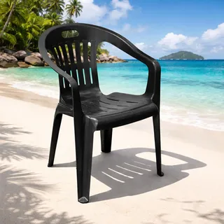 Stapelstuhl Bistrostuhl Gartenstuhl MOJAWO PIONA Anthrazit Kunststoff - Grau