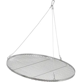 BBQ-Toro Edelstahl Grillrost Rund Ø 80 cm, BBQ Grillgitter mit Seilaufhängung, Hängegrill Rost - Silber